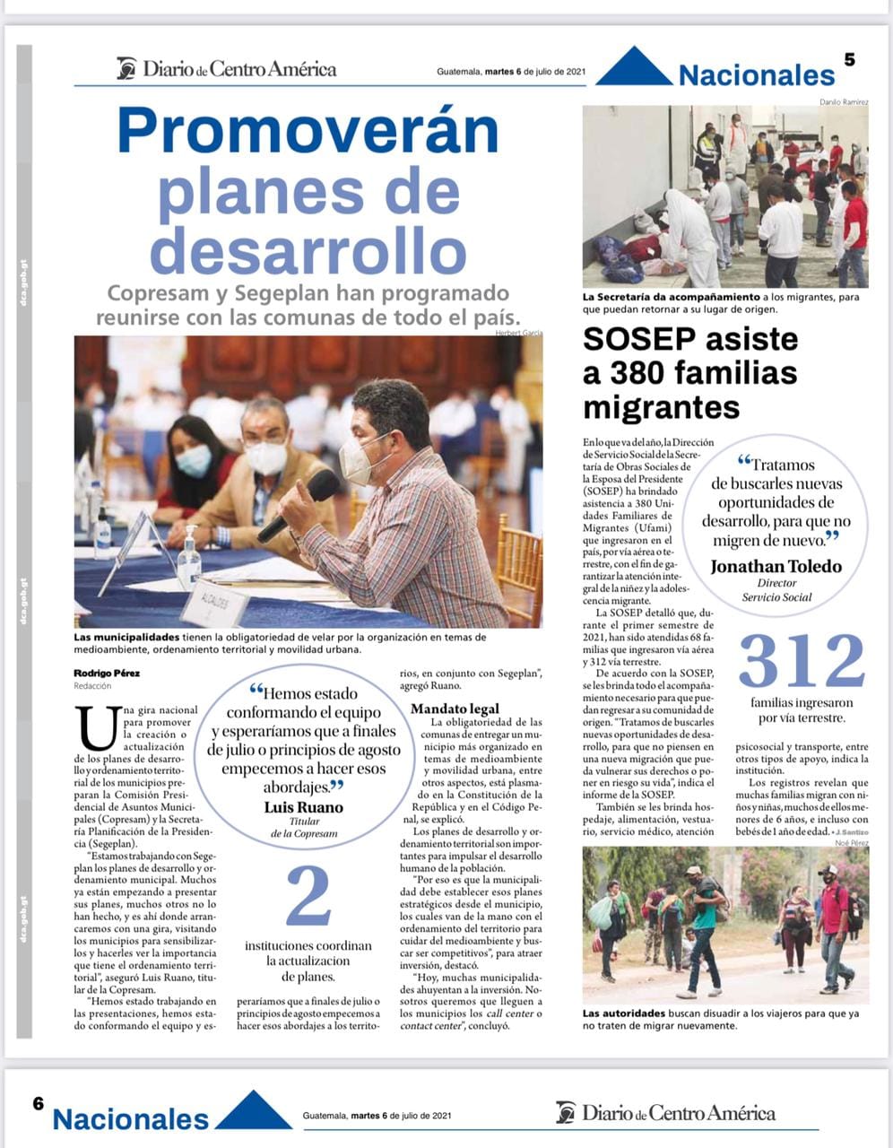Pagina del Diario de Centro América