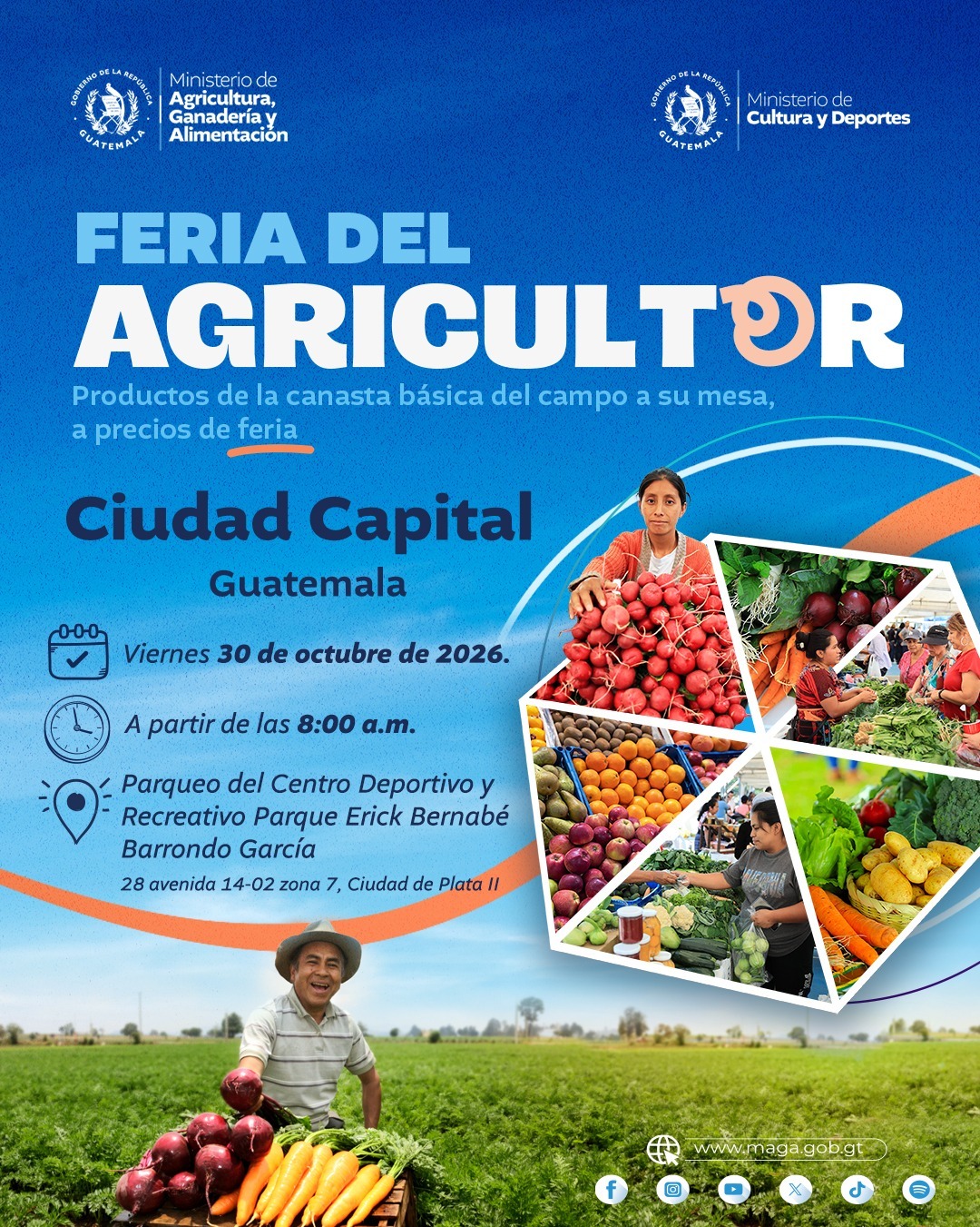 ¡La Feria del Agricultor regresa al Parque Erick Barrondo!
