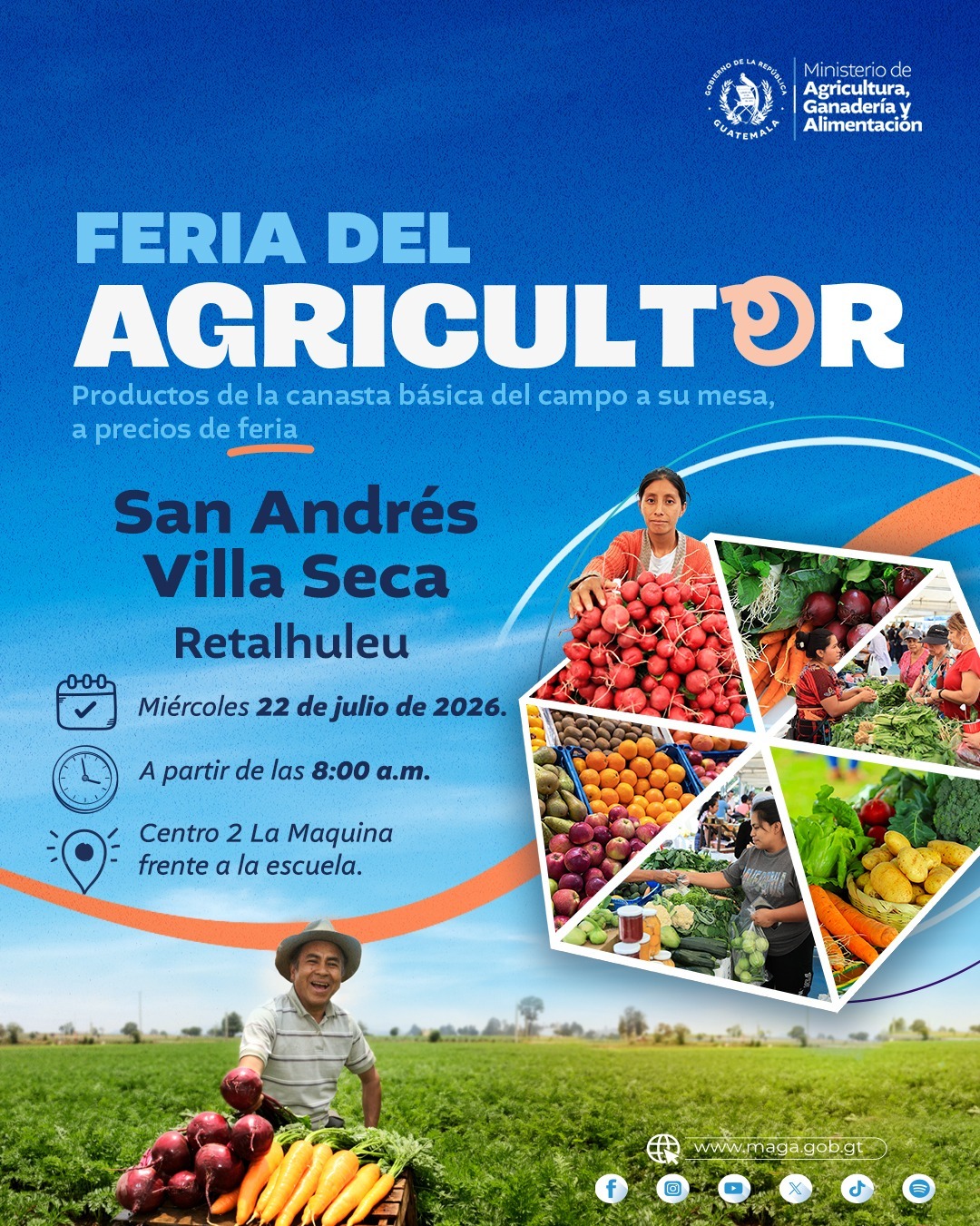 El sabor del campo llegará a las mesas de San Andrés Villa Seca en Retalhuleu