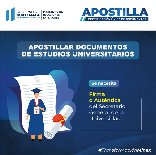 Apostilla, universidades