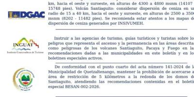 INSIVUMEH comparte el resumen vulcanológico 