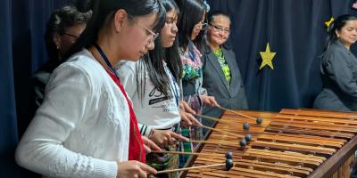 Marimba Femenina de Concierto inspira a jóvenes de Sololá en el marco del Día de la Mujer