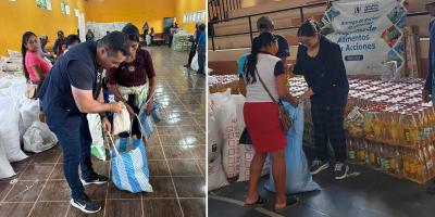 Familias participantes de Alimentos por Acciones reciben alimentos 