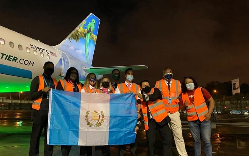 Vuelo de Frontier Airlines aterrizó en Guatemala.