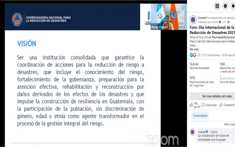 Foro virtual “Sumando Esfuerzos” a través de la plataforma Zoom y Facebook Live.