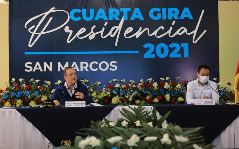 Presidente Alejandro Giammattei se reúne con autoridades de San Marcos