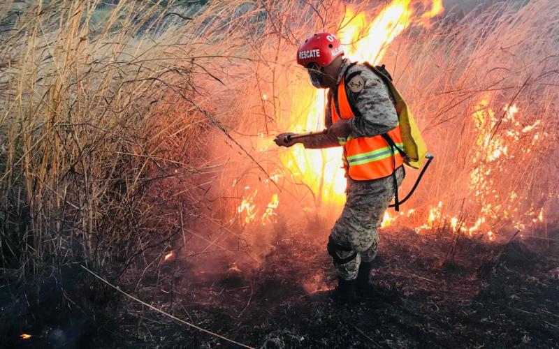 Sofocamiento de incendio forestal registrado en Jutiapa.