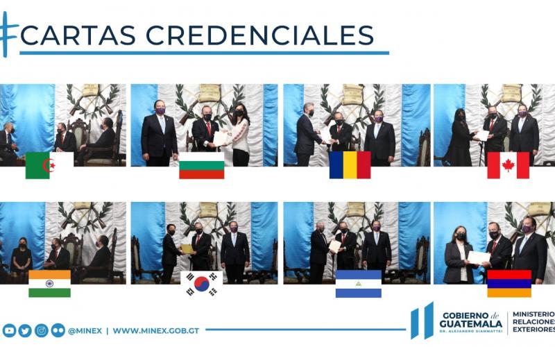 8 embajadores presentan Cartas Credenciales al presidente Alejandro Giammattei  