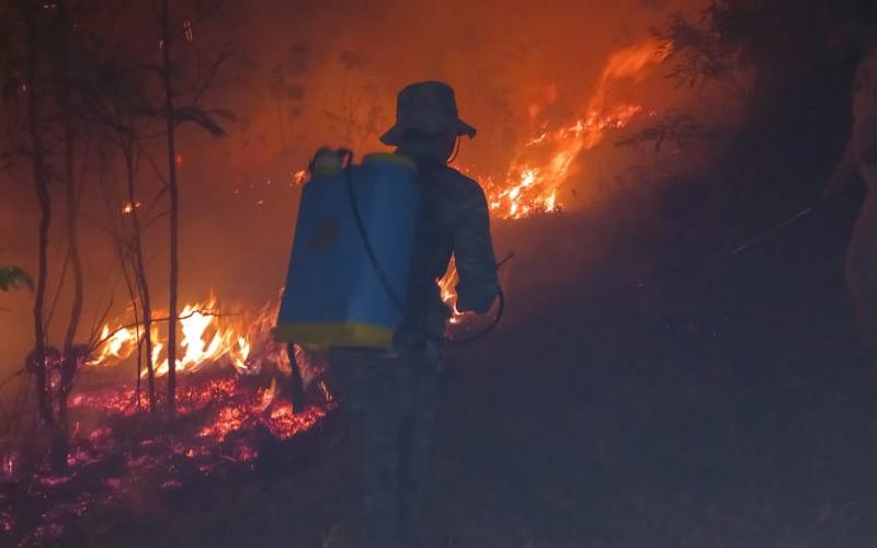 Ejército de Guatemala sofocó tres incendios forestales en Petén y Quetzaltenango