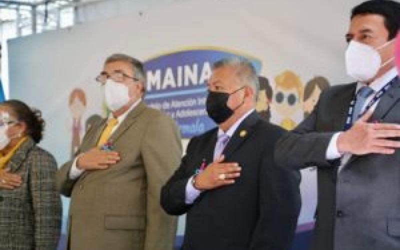 Autoridades Maina conmemorando Día Nacional de la No Violencia contra la Niñez
