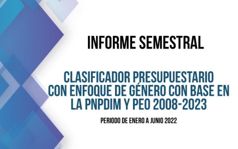 Informe del Clasificador Presupuestario con Enfoque de Género CPEG