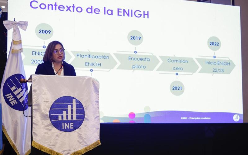 Gerente del INE, presenta de Resultados de la Encuesta Nacional de Ingresos y Gastos de los Hogares -ENIGH- 2022-2023