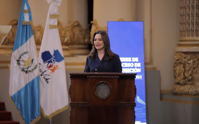 Secretaria general de Planificación, Luz Keila Vilchez, en presentación del Informe de Transición.