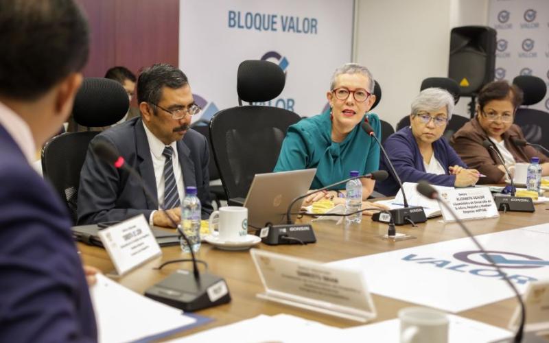 La viceministra de Desarrollo de la MIPYME, Elizabeth Ugalde, y su equipo de trabajo.