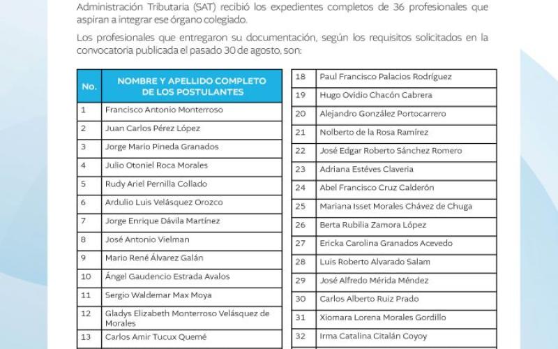 Comisión de Postulación a Directorio SAT