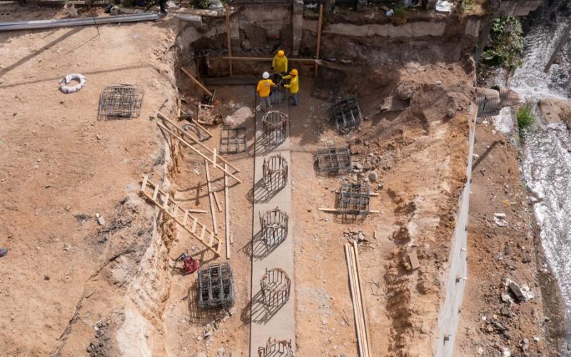Concluye perforación de pilotes en el nuevo puente de Villa Nueva