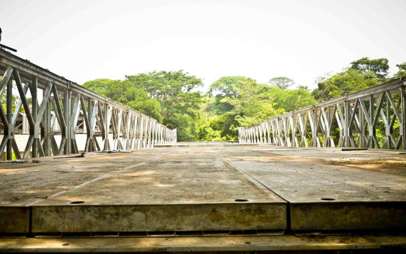 Caminos habilita puente Bailey para facilitar paso a Guanagazapa  