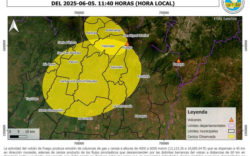 Se monitorean cultivos de 16 municipios ante alerta anaranjada por actividad volcánica 