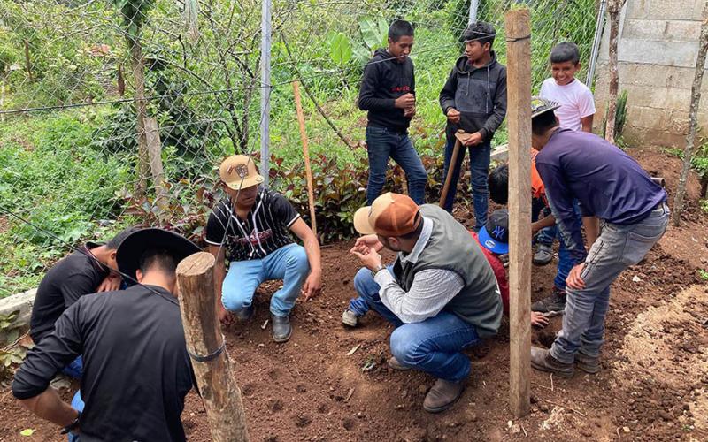 Huertos escolares fortalecen el aprendizaje y la alimentación en Jalapa