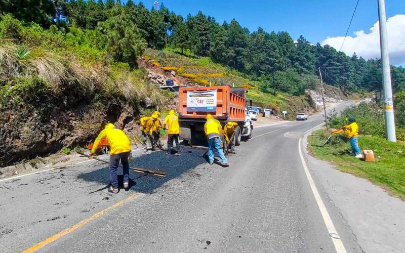 Carreteras de San Marcos renuevan su paso con asfalto y bacheo 