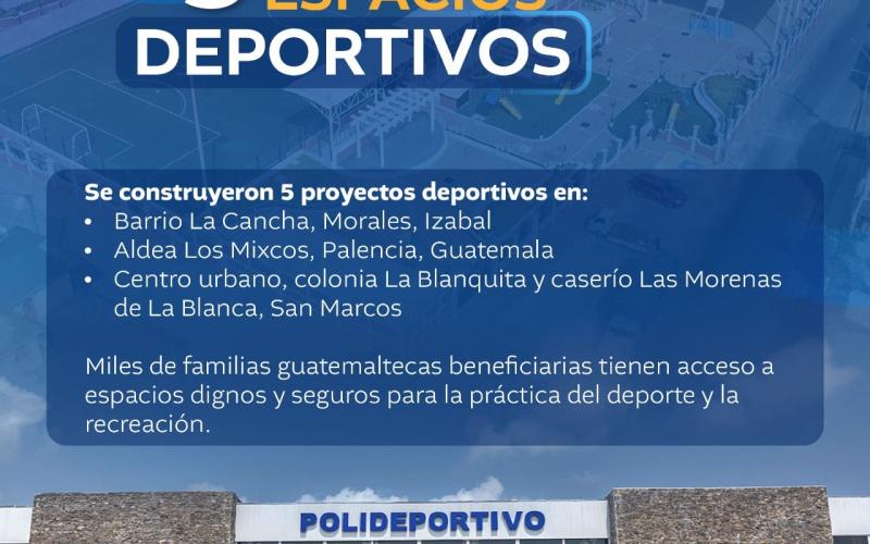 5 nuevos espacios deportivos