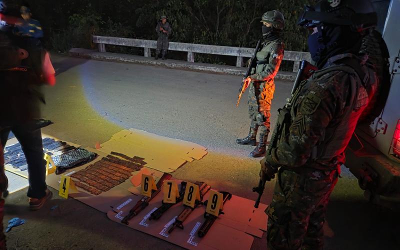 Ejército de Guatemala localiza armamento y municiones durante operaciones de seguridad en San Marcos