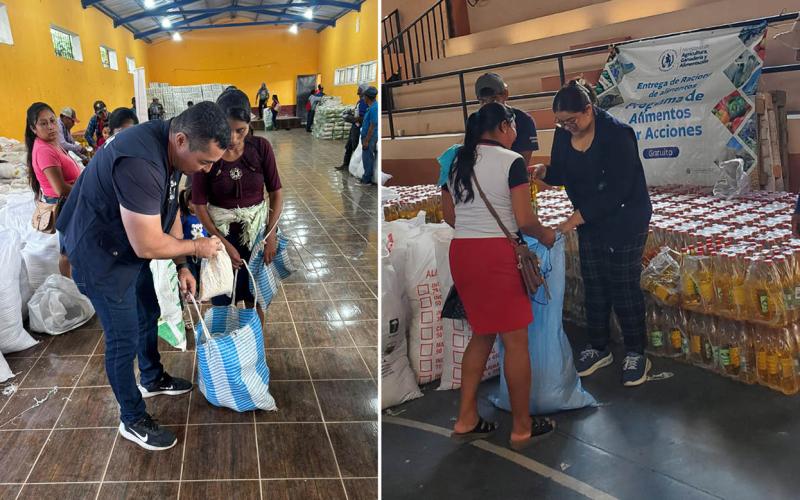 Familias participantes de Alimentos por Acciones reciben alimentos 