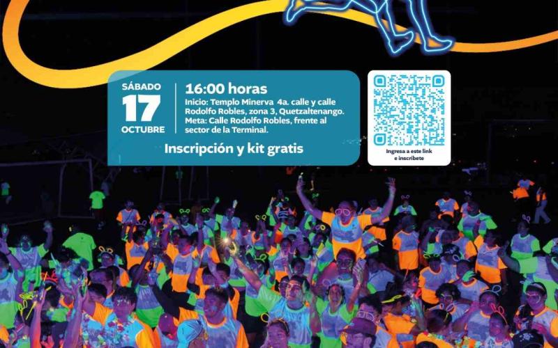 La Carrera Neón 3K llega a Quetzaltenango