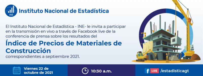 Índice de Precios de Materiales de Construcción septiembre 2021
