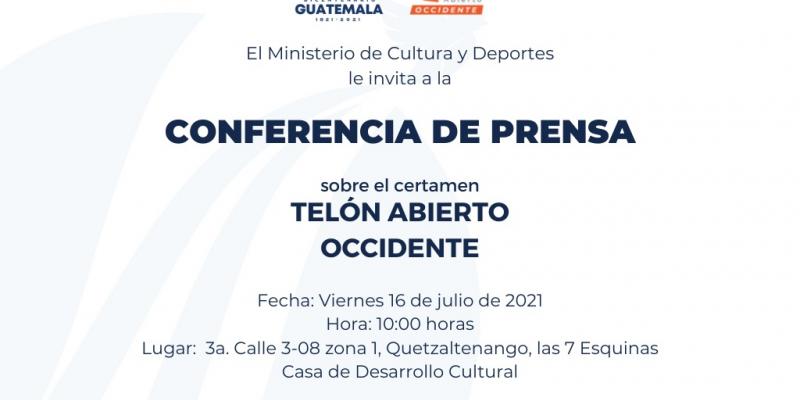 Conferencia de prensa Telón Abierto Occidente en Quetzaltenango