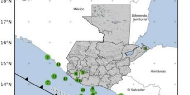Sismos registrados en las últimas horas. Fuente: INSIVUMEH.