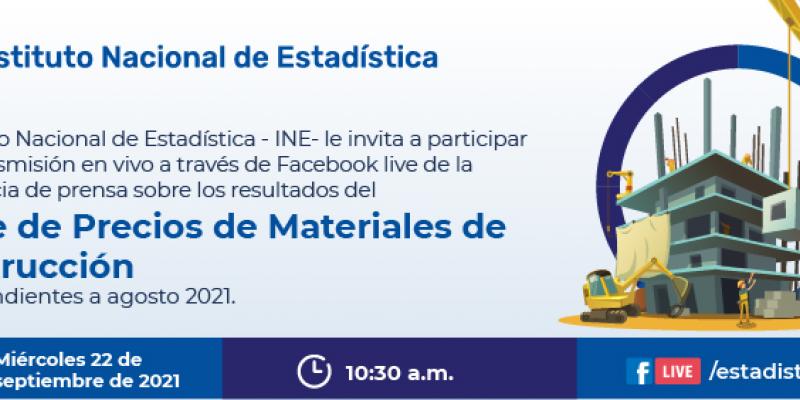 Índice de Precios de Materiales de Construcción agosto 2021