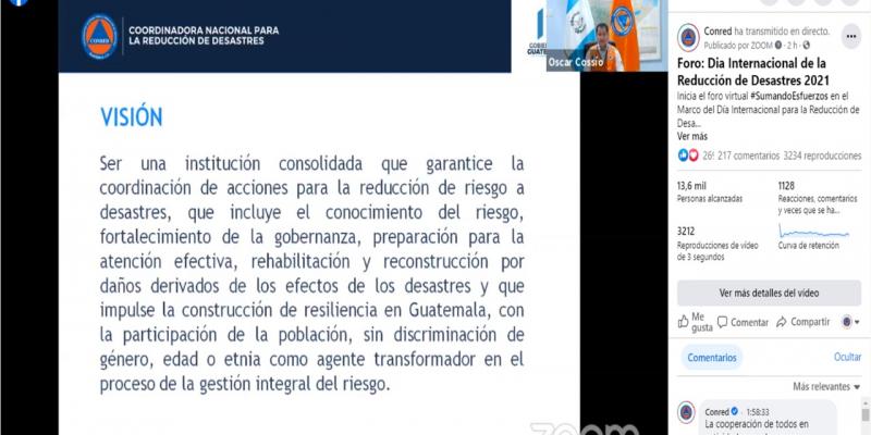 Foro virtual “Sumando Esfuerzos” a través de la plataforma Zoom y Facebook Live.