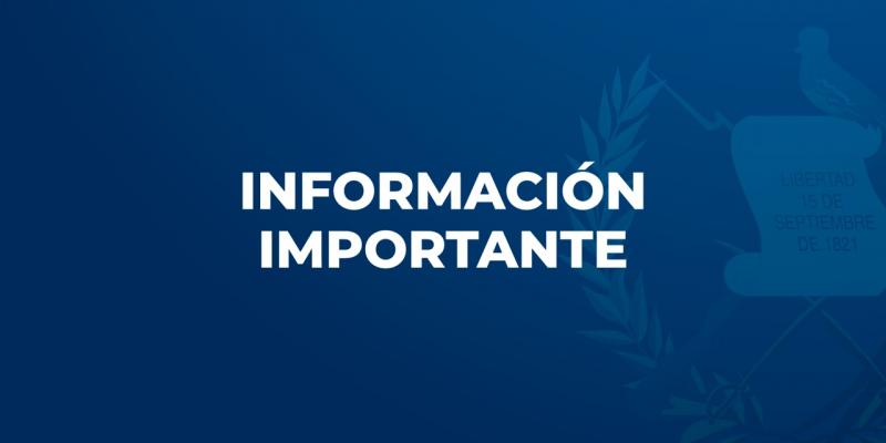 INFORMACIÓN IMPORTANTE