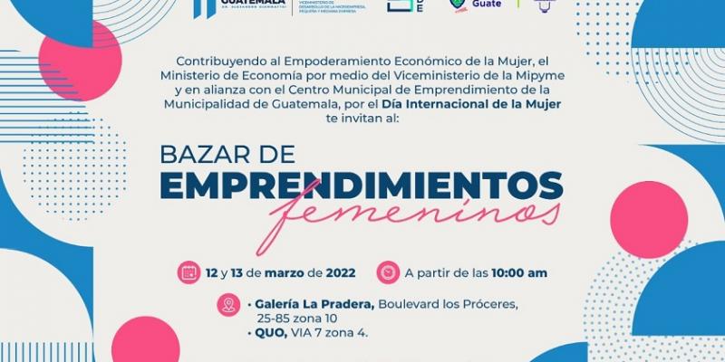 Este bazar se llevará a cabo en el municipio de Guatemala.