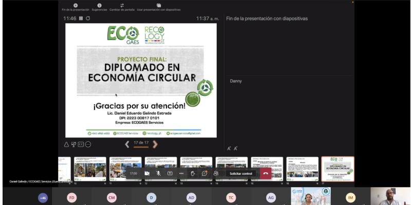 Diplomado de Economía Circular cumple con el Reglamento 164-2021 del MARN