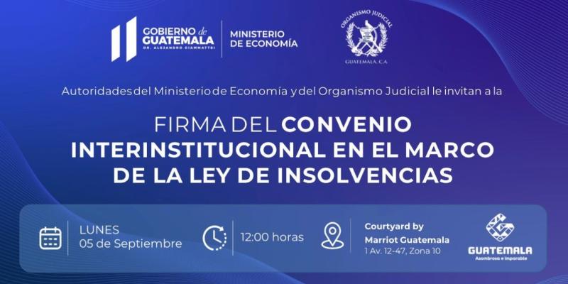 Invitación a la firma del convenio interinstitucional en el marco de la ley de Insolvencias