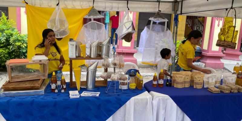 Emprendedores muestran sus productos en Feria de emprendimiento en Santa Rosa