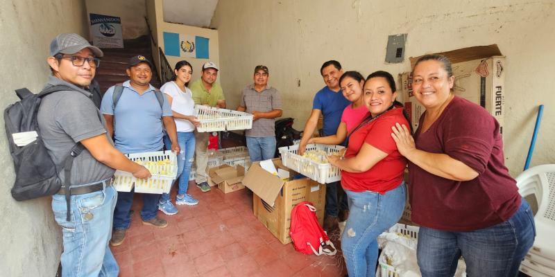 Familias de Suchitepéquez reciben apoyo para impulsar la producción avícola