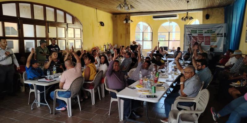 Reunión de trabajo del Consejo Departamental de Desarrollo de Suchitepéquez.