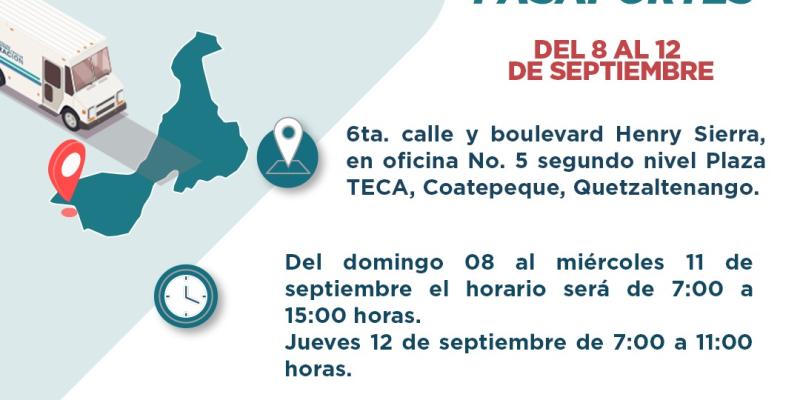 Migración emitirá pasaportes en Coatepeque, Quetzaltenango