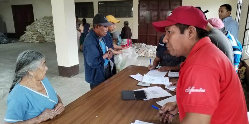 Familias agricultoras beneficiadas con Alimentos por Acciones