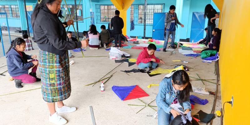 taller de barriletes en Quiché