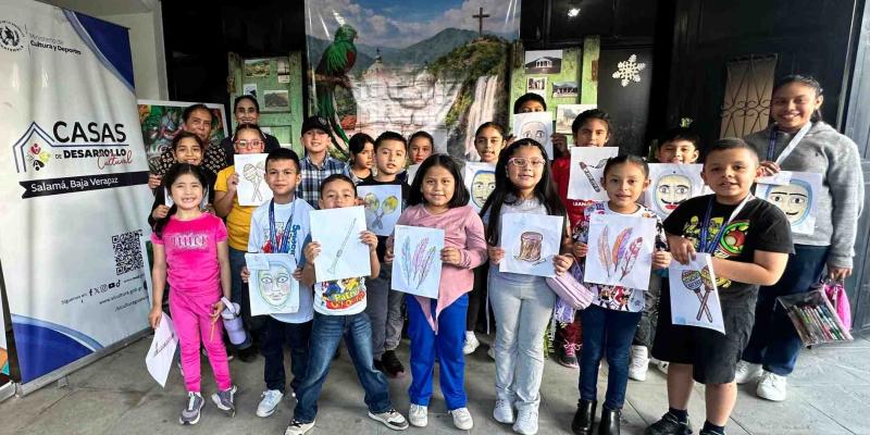 Niñez de Baja Verapaz celebra el legado del Rabinal Achi a través del arte