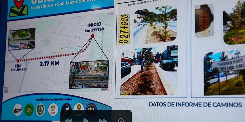 Inicia proyecto de carril reversible en San Lucas Sacatepéquez para mejorar la movilidad