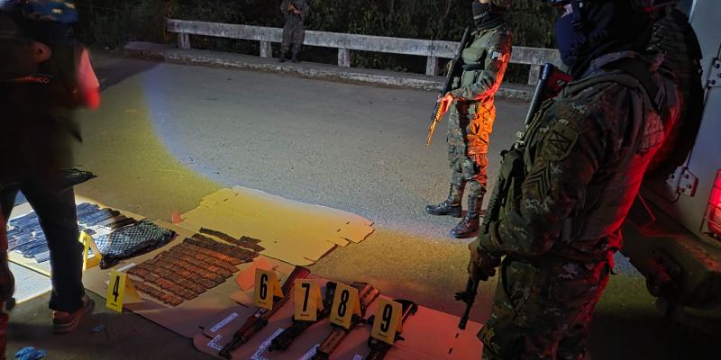 Ejército de Guatemala localiza armamento y municiones durante operaciones de seguridad en San Marcos