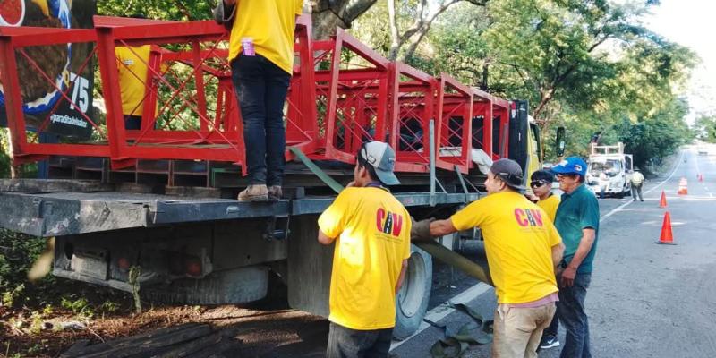 Comienzan trabajos para reforzar el puente La Palmilla en la ruta al Atlántico
